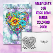Carte Heureuse Sainte-Valentin | Page Couleur