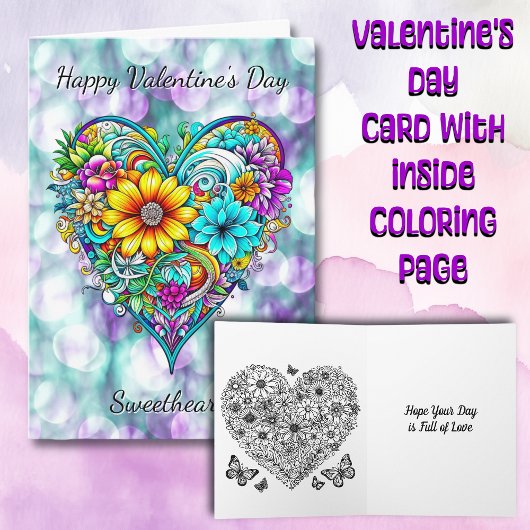 Carte Heureuse Sainte-Valentin | Page Couleur