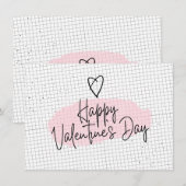 Carte Heureuse Sainte-Valentin Papier Grille du ca (Devant / Derrière)