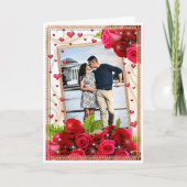 Carte Heureuse Sainte-Valentin Photo Coeurs romantiques (Devant)