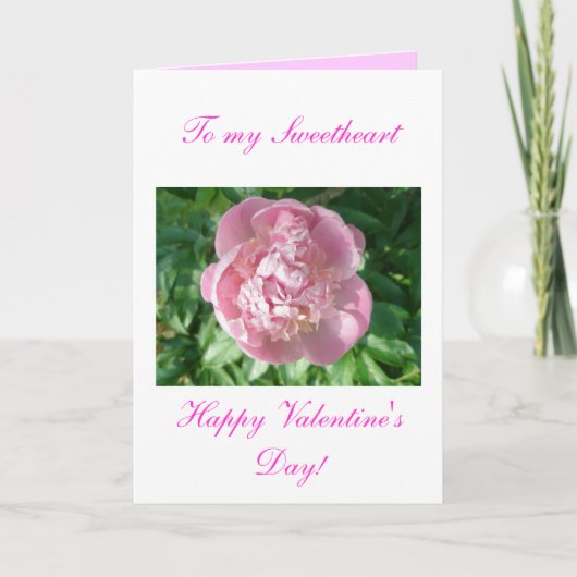 Carte Heureuse Sainte-Valentin Pink Peony (Devant)