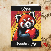 Heureuse Sainte-Valentin | Pop Art Red Panda