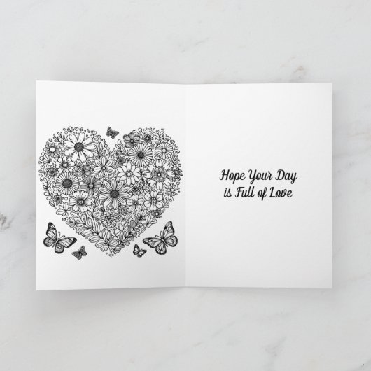 Carte Heureuse Sainte-Valentin pour elle | Page Couleur (Intérieur)