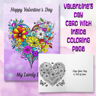 Carte Heureuse Sainte-Valentin pour elle Page Couleur