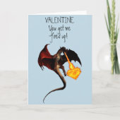 Carte Heureuse Sainte-Valentin Red Dragon Fire Heart (Devant)