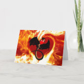 Carte Heureuse Sainte-Valentin Red Dragon Fire Heart (Devant)