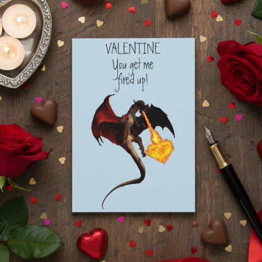Carte Heureuse Sainte-Valentin Red Dragon Fire Heart