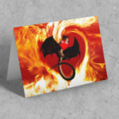 Carte Heureuse Sainte-Valentin Red Dragon Fire Heart