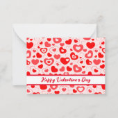 Carte Heureuse Sainte-Valentin Red Hearts Flat Not (Devant)