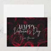 Carte Heureuse Sainte-Valentin Red Roses (Devant / Derrière)
