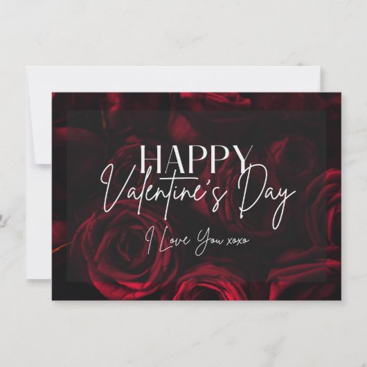 Carte Heureuse Sainte-Valentin Red Roses (Devant)