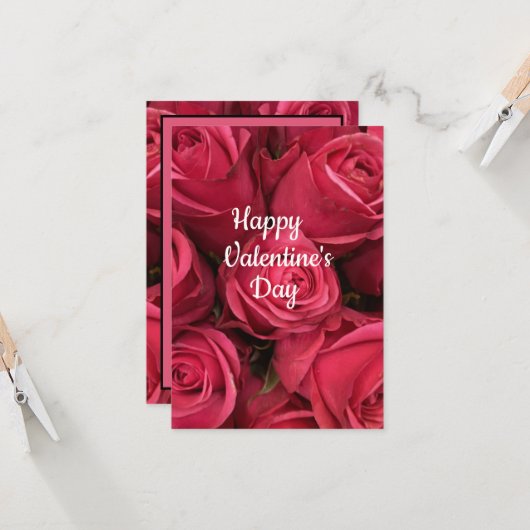 Carte Heureuse Sainte-Valentin rose (Devant/Arrière en situation)