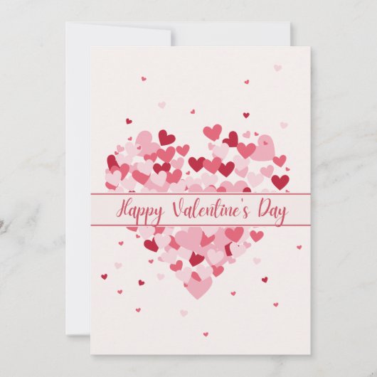 Carte Heureuse Sainte-Valentin rose rose (Devant)