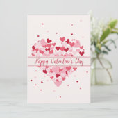 Carte Heureuse Sainte-Valentin rose rose (Debout devant)