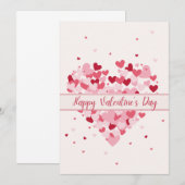 Carte Heureuse Sainte-Valentin rose rose (Devant / Derrière)