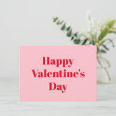 Carte Heureuse Sainte-Valentin rose rouge typographie mo (Debout devant)