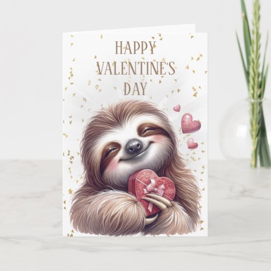 Carte Heureuse Sainte-Valentin Sloth (Devant)