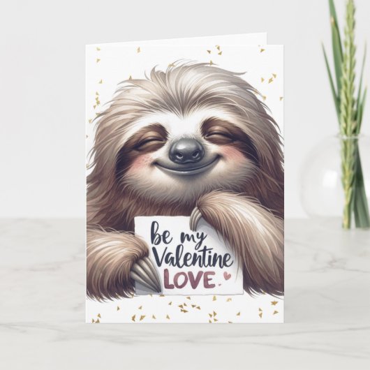 Carte Heureuse Sainte-Valentin Sloth (Devant)