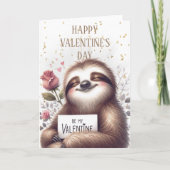 Carte Heureuse Sainte-Valentin Sloth (Devant)