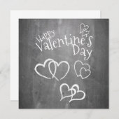 Carte Heureuse Sainte-Valentin sur un tableau à craie (Devant / Derrière)