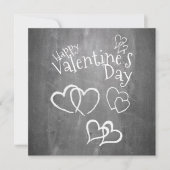 Carte Heureuse Sainte-Valentin sur un tableau à craie (Devant)