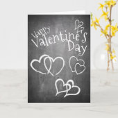 Carte Heureuse Sainte-Valentin sur un tableau à craie (Fleur jaune)