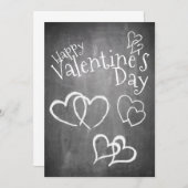 Carte Heureuse Sainte-Valentin sur un tableau à craie (Devant / Derrière)