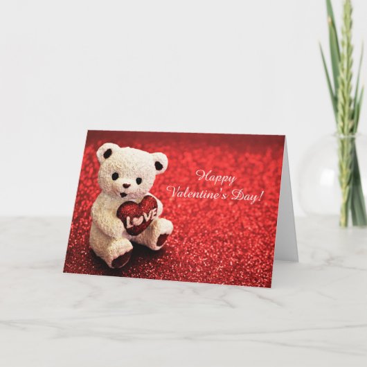 Carte Heureuse Sainte-Valentin Teddy Bear (Devant)