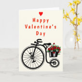 Carte Heureuse Sainte-Valentin Vélo Fleurs romanti (Fleur jaune)