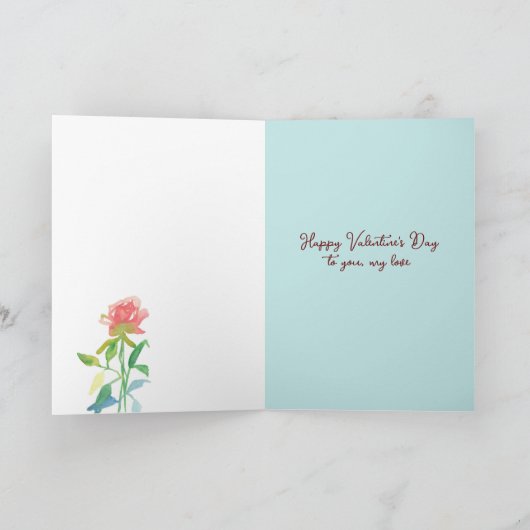 Carte Heureuse Sainte-Valentin Vous Aimer Roses Rouges (Intérieur)