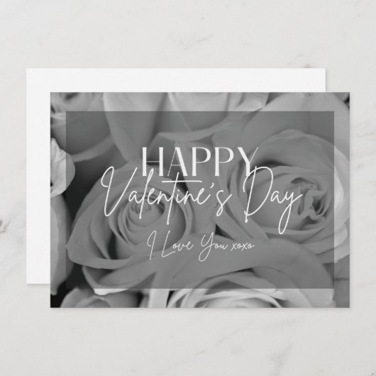 Carte Heureuse Sainte-Valentin XOXO I Love You (Devant / Derrière)