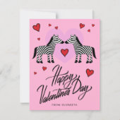 Carte HEUREUSE SAINTE-VALENTIN Zebra Friends (Devant)