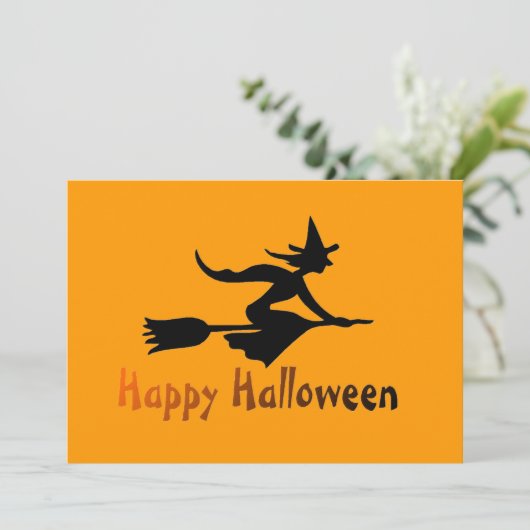 Carte Heureuse sorcière d'Halloween (Debout devant)