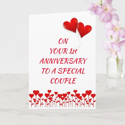 CARTE **HEUREUX 1ER ANNIVERSAIRE A *COUPLE SPÉCIAL* (Orchidée)