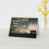 Carte **HEUREUX 40ème anniversaire FRÈRE** (Fleur jaune)