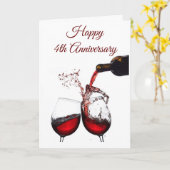 Carte ***HEUREUX 4e ANNIVERSAIRE*** À L'AMOUR DE MA VIE (Fleur jaune)