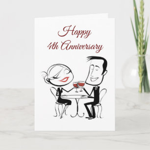 Carte ***HEUREUX 4e ANNIVERSAIRE*** À L'AMOUR DE MA VIE