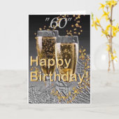 Carte ***HEUREUX "60ème" ANNIVERSAIRE" À VOUS! (Fleur jaune)