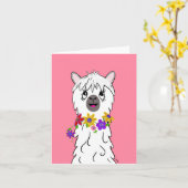 Carte Heureux Alpaca (Fleur jaune)