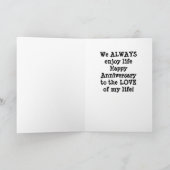CARTE HEUREUX *ANNIVERSAIRE* À *AMOUR DE MA VIE* (Intérieur)
