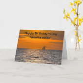 CARTE HEUREUX "ANNIVERSAIRE" À *MON MARI PRÉFÉRÉ* (Fleur jaune)