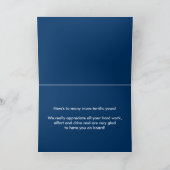 Carte heureux anniversaire affaires bleu (Intérieur)