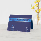 Carte heureux anniversaire affaires bleu (Fleur jaune)