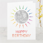 Carte heureux anniversaire (brightBurst) (Fleur jaune)