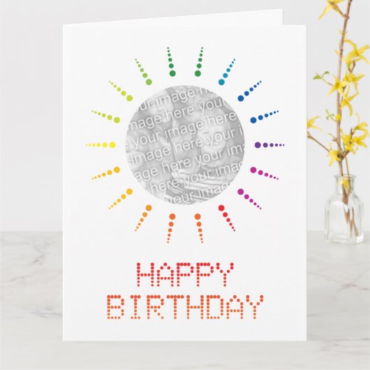 Carte heureux anniversaire (brightBurst) (Fleur jaune)