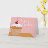 Carte heureux anniversaire : cupcake géant : (Fleur jaune)