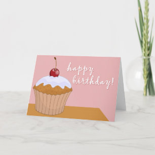 Carte heureux anniversaire : cupcake géant :