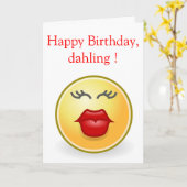 CARTE "HEUREUX ANNIVERSAIRE", DAHLING ! (Fleur jaune)