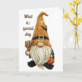 CARTE HEUREUX **ANNIVERSAIRE** DU COOL GNOME (Fleur jaune)