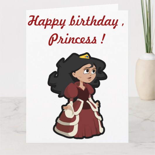 CARTE " HEUREUX ANNIVERSAIRE" JOLIE PRINCESSE (Devant)